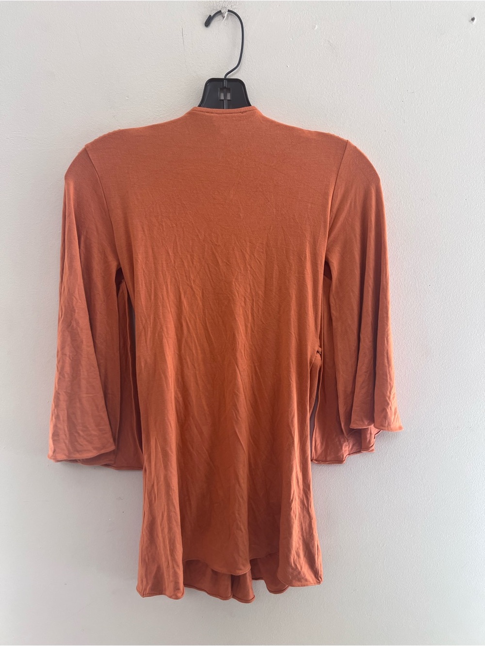 Sky Rust Orange Draped Tunic with Gold Chain Medallion - Picture 6 of 7